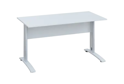 EPK 27 - 14 stůl kancelářský, kovová podnož bílá, deska 25 mm, široký 1400 mm, bílá